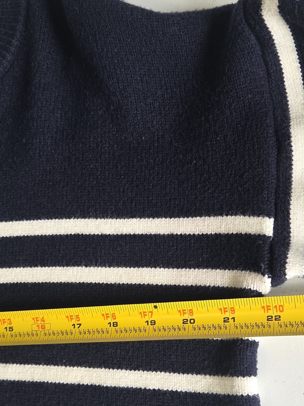 Philosophy Navy and White Striped Crewneck Sweater XL Coastal Nautical Preppy - Picture 7 of 8